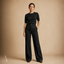 Women's High-Rise Pull-On Straight-Leg Structured Tailored Trousers