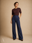 Women's High-Rise Pull-On Straight-Leg Structured Tailored Trousers