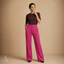 Women's High-Rise Pull-On Straight-Leg Structured Tailored Trousers
