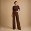 Women's High-Rise Pull-On Straight-Leg Structured Tailored Trousers