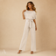 Women's High-Waist Belted Wide-Leg Relaxed-Fit Jumpsuit