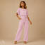 Women's High-Waist Belted Wide-Leg Relaxed-Fit Jumpsuit