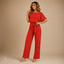 Women's High-Waist Belted Wide-Leg Relaxed-Fit Jumpsuit