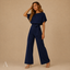 Women's High-Waist Belted Wide-Leg Relaxed-Fit Jumpsuit