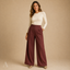 Women's High-Waist Front Pleat Wide-Leg Full-Length Trousers