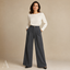 Women's High-Waist Pleated Tailored Wide-Leg Full-Length Trousers