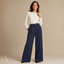 Women's High-Waist Pleated Tailored Wide-Leg Full-Length Trousers