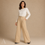 Women's High-Waist Pleated Tailored Wide-Leg Full-Length Trousers