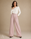Women's High-Waist Pleated Tailored Wide-Leg Full-Length Trousers