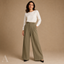 Women's High-Waist Pleated Tailored Wide-Leg Full-Length Trousers