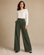 Women's High-Waist Pleated Tailored Wide-Leg Full-Length Trousers