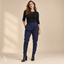 Women's High-Waist Pleated with Side Pockets Tapered Trousers