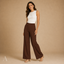 Women's High-Waist Wide-Leg with Pockets Relaxed Full-Length Trousers