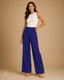 Women's High-Waist Wide-Leg with Pockets Relaxed Full-Length Trousers