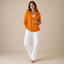 Women's Hooded Button-Front Long-Sleeve Relaxed Cardigan