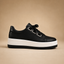 Women's Lace-Up Low-Top with Thick Cushioned Sole Platform Sneakers