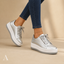 Women's Lace-Up Low-Top with Thick Cushioned Sole Platform Sneakers