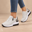 Women's Lace-Up with Side Zip and Chunky Cushioned Sole Sneakers