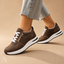 Women's Lace-Up with Side Zip and Contrast Stitching Platform Sneakers