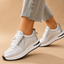 Women's Lace-Up with Side Zip and Contrast Stitching Platform Sneakers