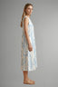 Women's Leaf Print Round Neck Midi Dress