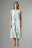 Women's Leaf Print Round Neck Midi Dress