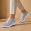 Women's Lightweight Lace-Up with Padded Collar Low-Top Walking Sneakers