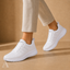 Women's Lightweight Lace-Up with Padded Collar Low-Top Walking Sneakers
