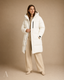 Women's Longline Hooded Quilted Full-Zip Puffer Coat Jacket