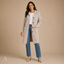 Women's Longline Hooded with Patch Pockets Button-Front Cardigan