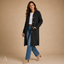 Women's Longline Hooded with Patch Pockets Button-Front Cardigan