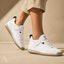 Women's Low-Top Elastic-Lace Hook-and-Loop Strap Casual Sneakers