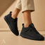 Women's Low-Top Elastic-Lace Hook-and-Loop Strap Casual Sneakers