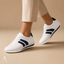 Women's Low-Top Lace-Up with Side Stripes and Padded Collar Sneakers