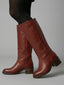 Women's Mid-Calf Square-Toe Pull-On Low Block-Heel Western Boots
