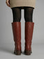 Women's Mid-Calf Square-Toe Pull-On Low Block-Heel Western Boots