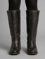 Women's Mid-Calf Square-Toe Pull-On Low Block-Heel Western Boots