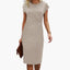 Women’s Asymmetrical Waist Draped Sheath Midi Dress