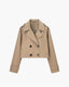Women's Cropped Double Breasted Trench Jacket