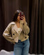 Women's Cropped Double Breasted Trench Jacket