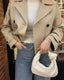 Women's Cropped Double Breasted Trench Jacket