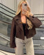 Women's Cropped Double Breasted Trench Jacket