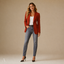 Women's One-Button Lapel Long-Sleeve Front-Pocket Blazer Jacket