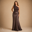 Women's One-Shoulder Asymmetric Pleated Floor-Length Maxi Dress