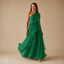 Women's One-Shoulder Layered Ruffle Flowy Maxi Dress