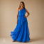 Women's One-Shoulder Layered Ruffle Flowy Maxi Dress