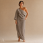 Women's One-Shoulder Long-Sleeve Draped Floor-Length Maxi Dress