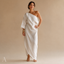 Women's One-Shoulder Long-Sleeve Draped Floor-Length Maxi Dress