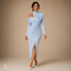 Women's One-Shoulder Long-Sleeve Slim-Fit Asymmetric Midi Dress
