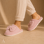 Women's Open-Back Ribbed with Oversized Bow Detail House Slippers